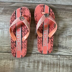 Girls Michael Kor’s Coral Flip Flops Size 13